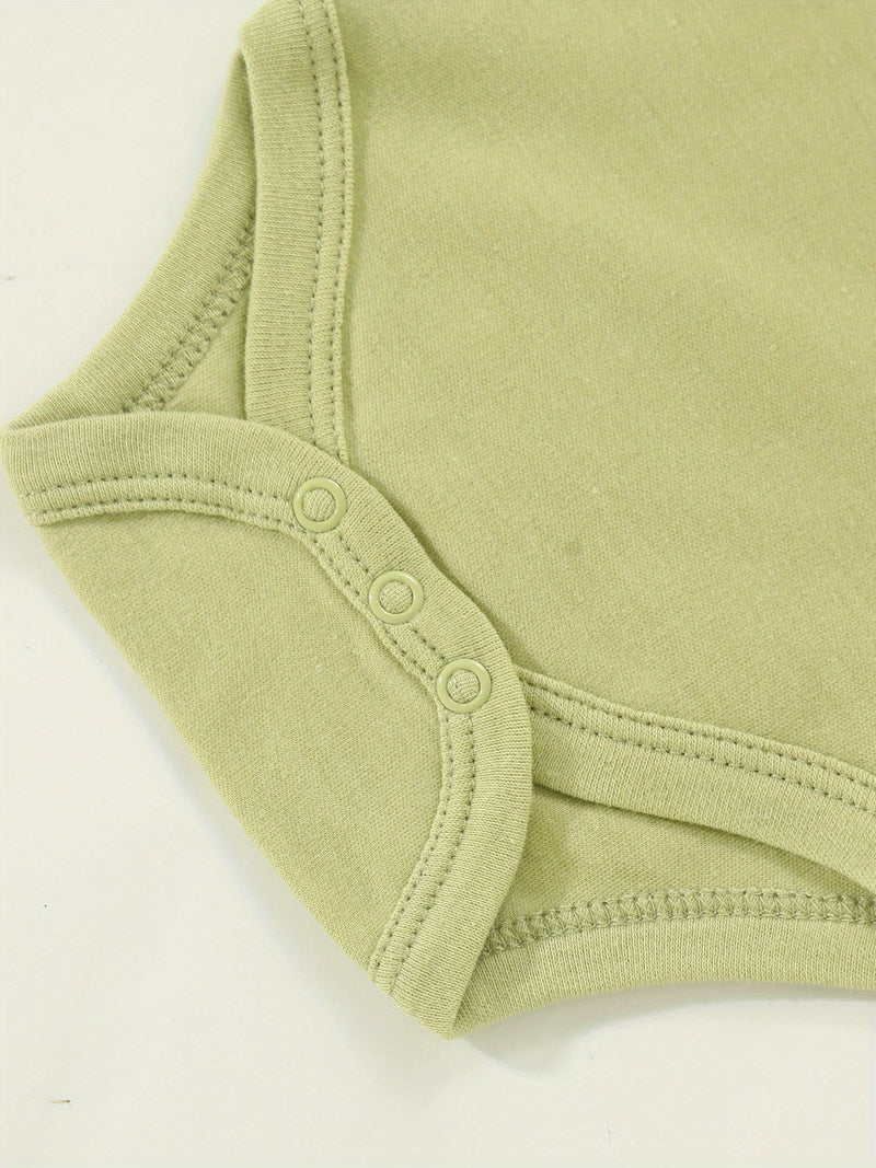 7pcs Set Newborn Infant Romper, 0-9 Months Baby Triangle Bodysuit.