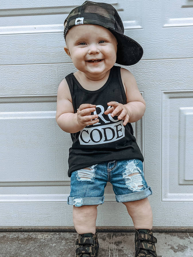 0-3 Years Toddler Boys Summer Outfit Set Round Neck Sleeveless.