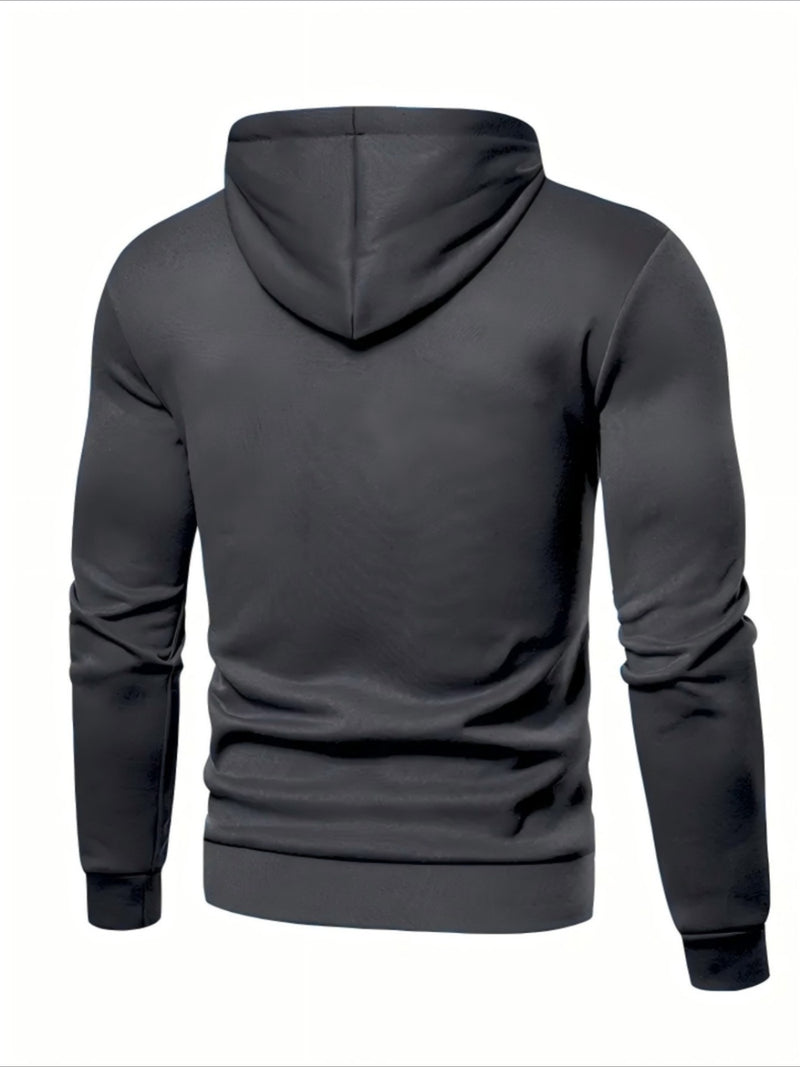 Men's Autumn Print Zip-Up Hooded Sweatshirt.