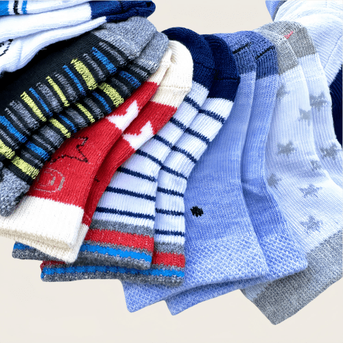 6/12 Pairs Random Style Baby Socks for Boys And Girls, Size 0-12M.