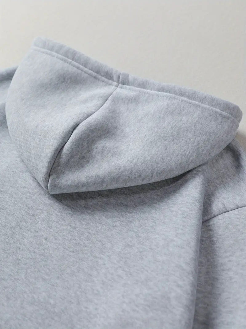 Women's Cozy Fleece-Lined Hoodie with Drawstring & Kangaroo Pocket.