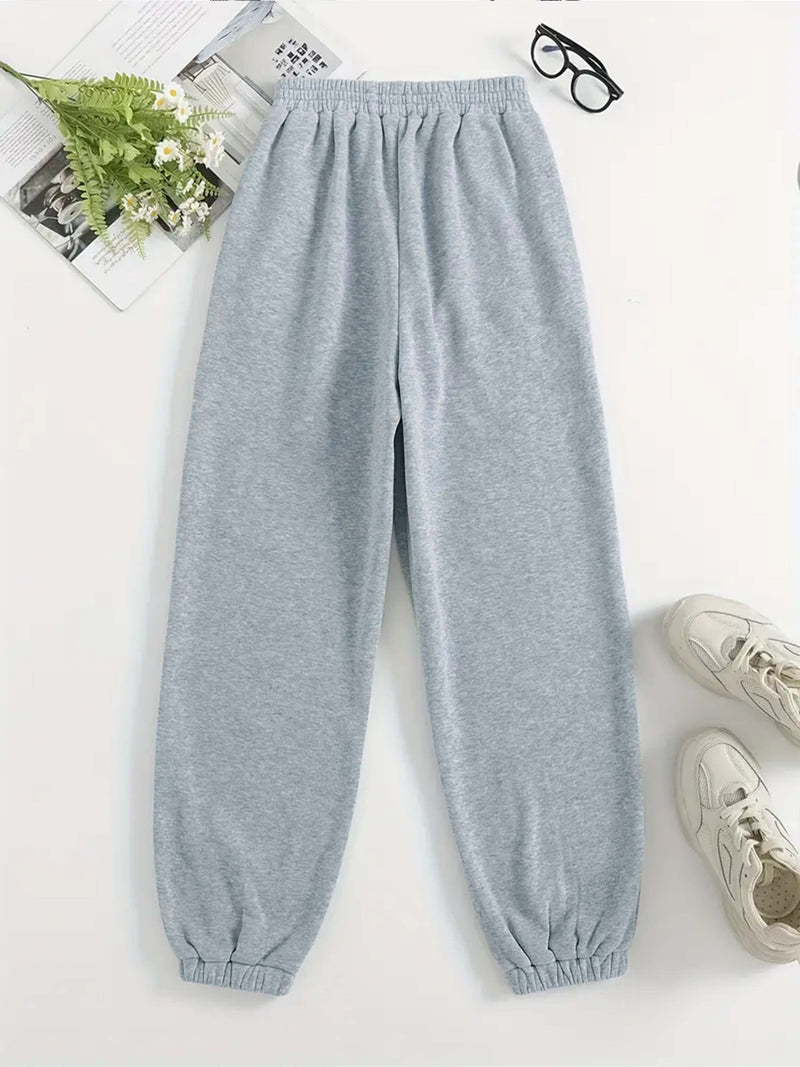 Women’s Letter Print Two Piece Set, Crew Neck Sweatshirt & Pants.