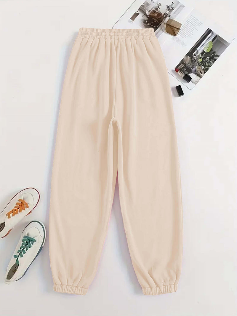 Women’s Letter Print Two Piece Set, Crew Neck Sweatshirt & Pants.