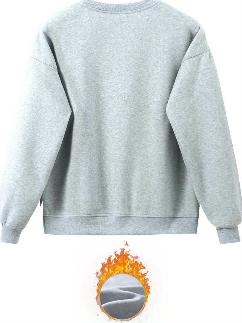 Women’s Letter Print Two Piece Set, Crew Neck Sweatshirt & Pants.