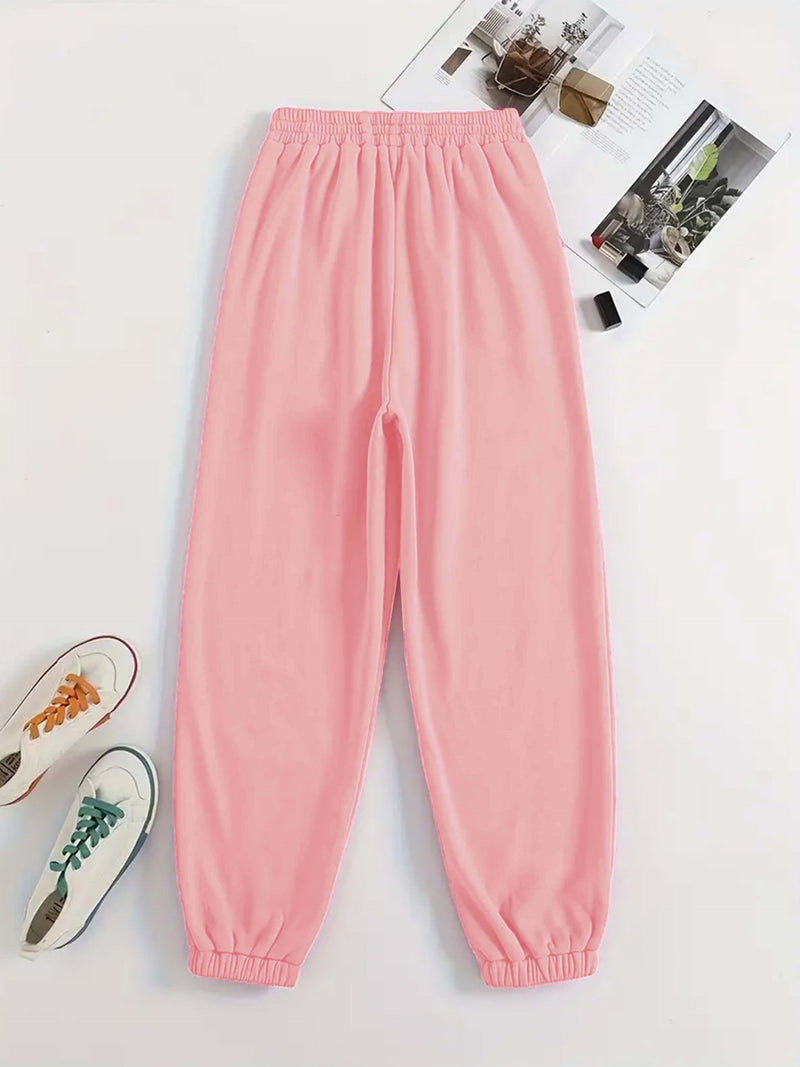 Women’s Letter Print Two Piece Set, Crew Neck Sweatshirt & Pants.