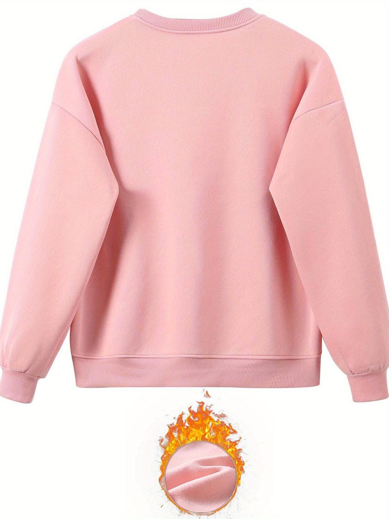 Women’s Letter Print Two Piece Set, Crew Neck Sweatshirt & Pants.