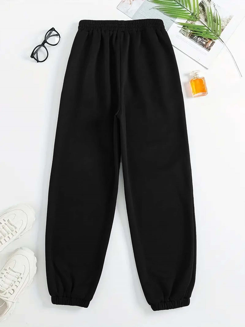 Women’s Letter Print Two Piece Set, Crew Neck Sweatshirt & Pants.