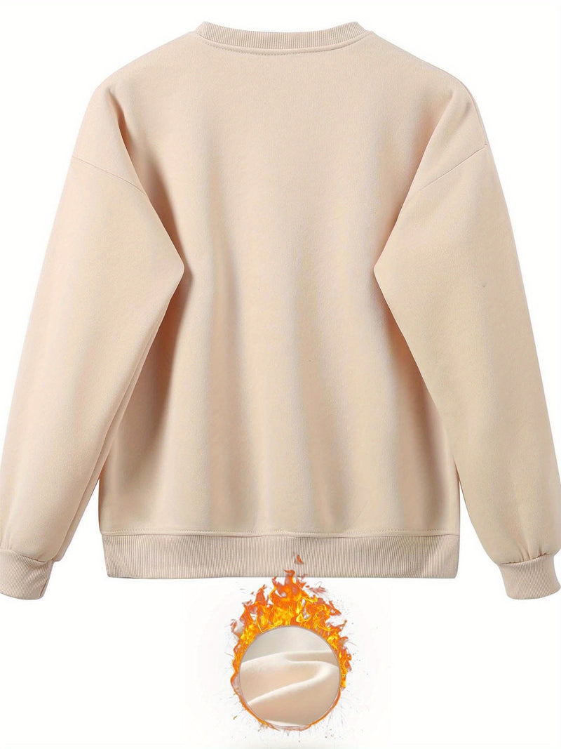 Women’s Letter Print Two Piece Set, Crew Neck Sweatshirt & Pants.