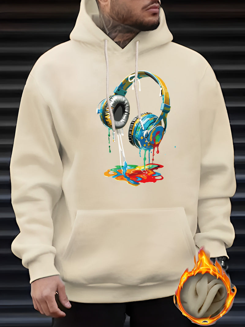 Men's Graffiti Headphone Print Hoodie.