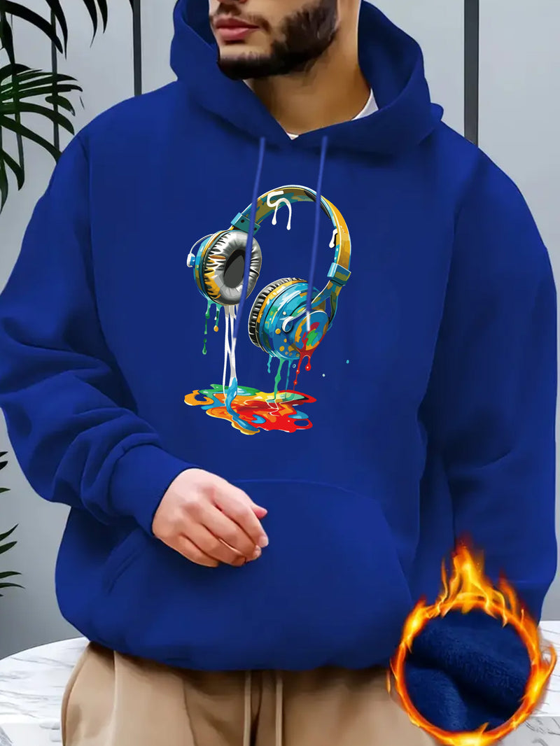 Men's Graffiti Headphone Print Hoodie.