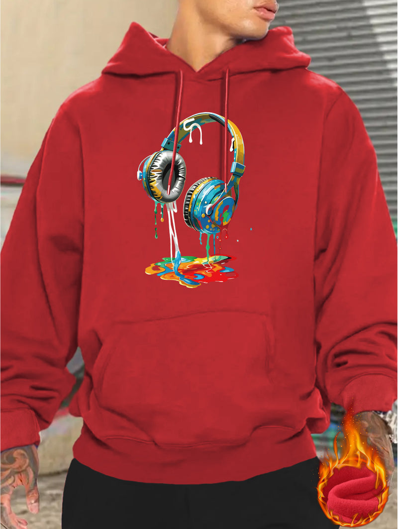 Men's Graffiti Headphone Print Hoodie.
