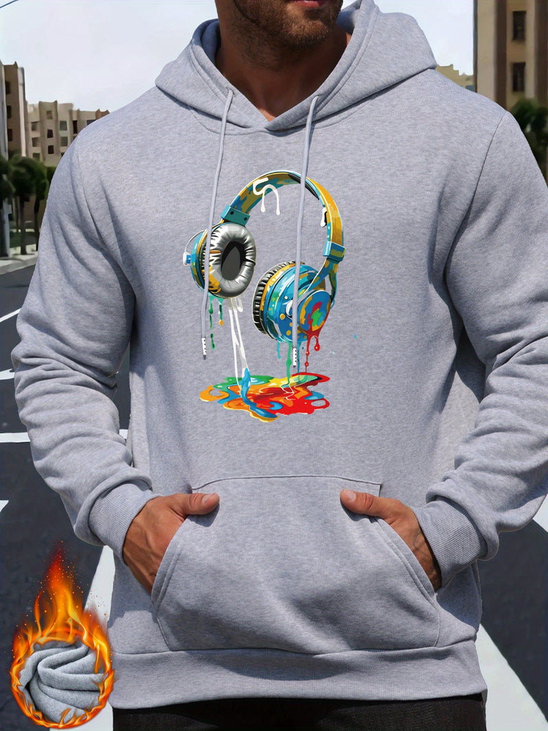 Men's Graffiti Headphone Print Hoodie.
