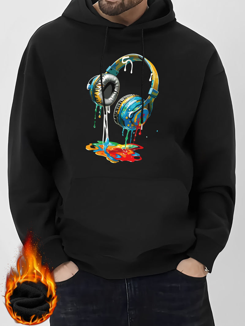 Men's Graffiti Headphone Print Hoodie.