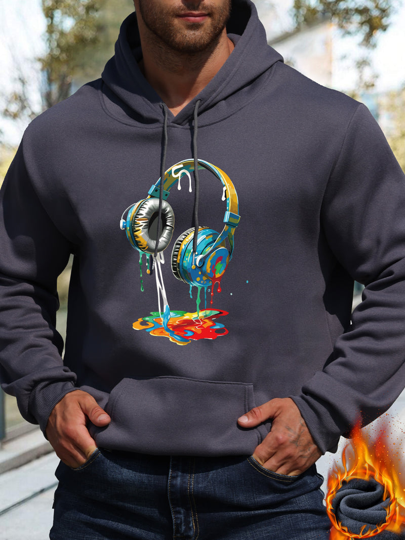 Men's Graffiti Headphone Print Hoodie.