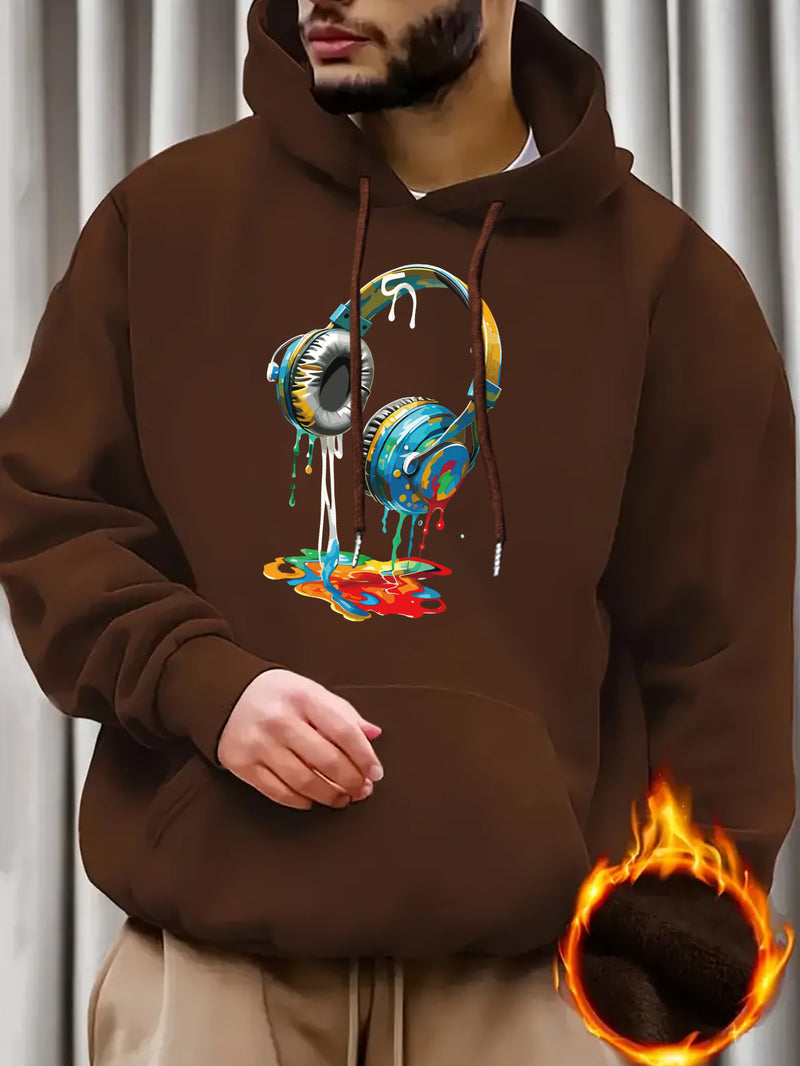 Men's Graffiti Headphone Print Hoodie.