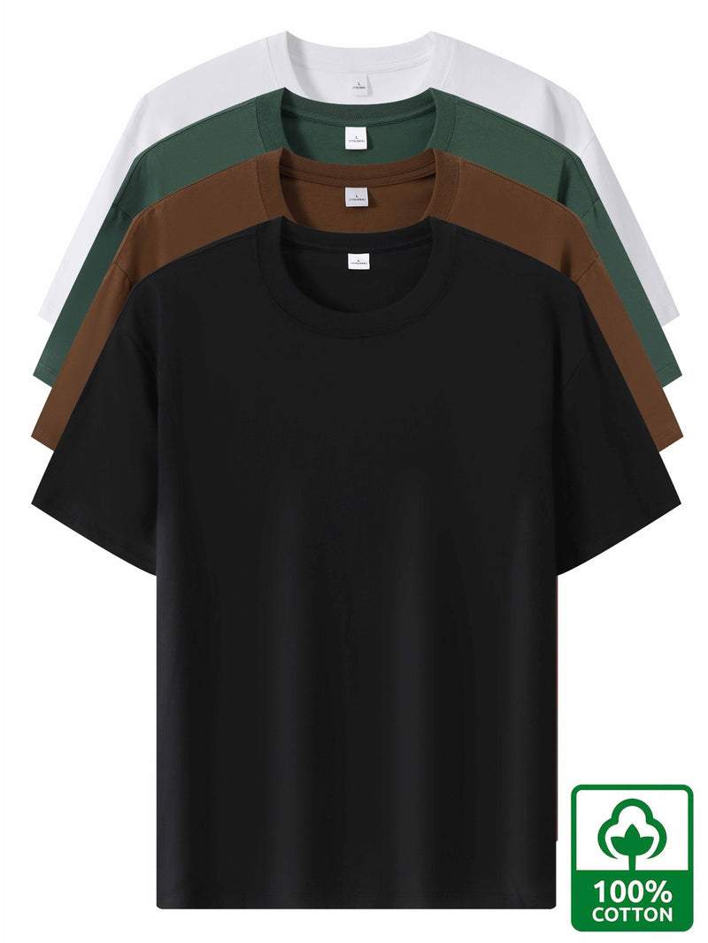 4pcs Heavyweight Cotton T-Shirts, Short Sleeve for Men and Women.
