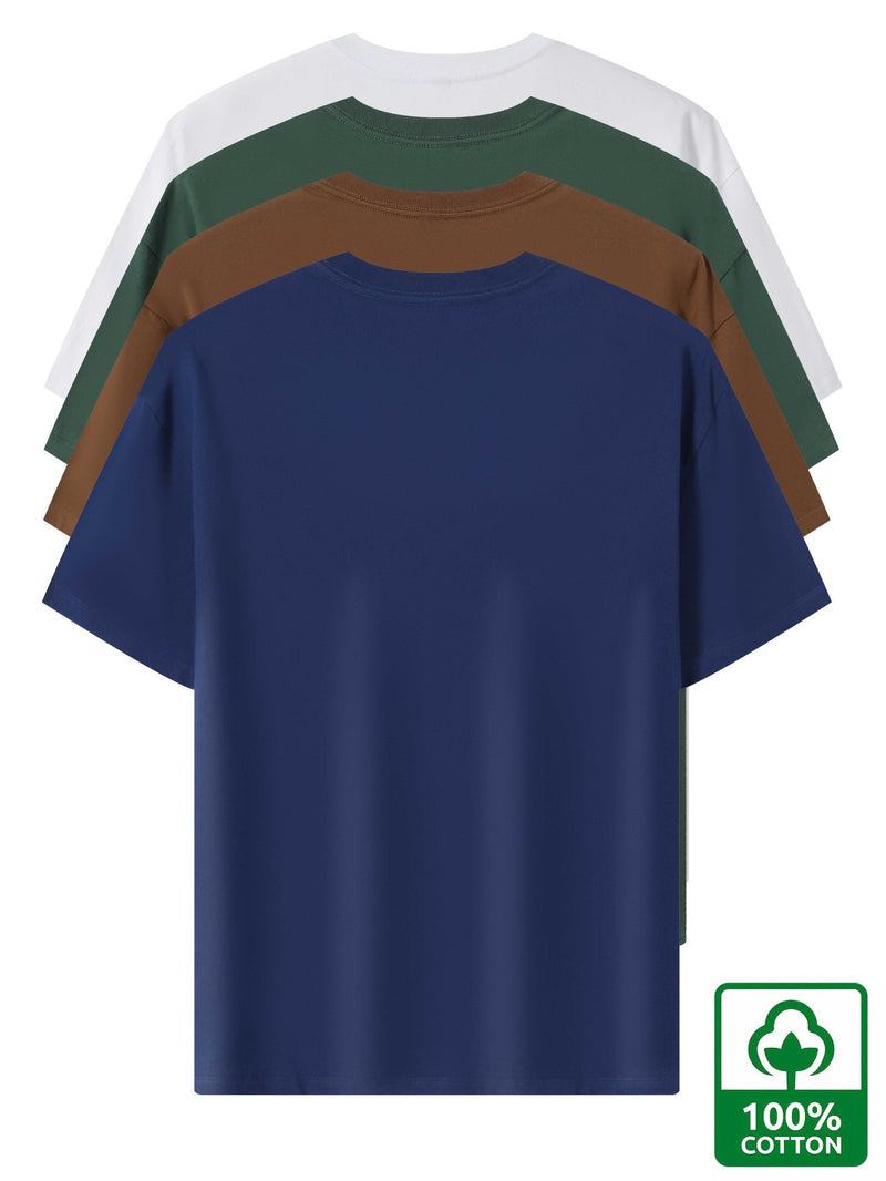 4pcs Heavyweight Cotton T-Shirts, Short Sleeve for Men and Women.