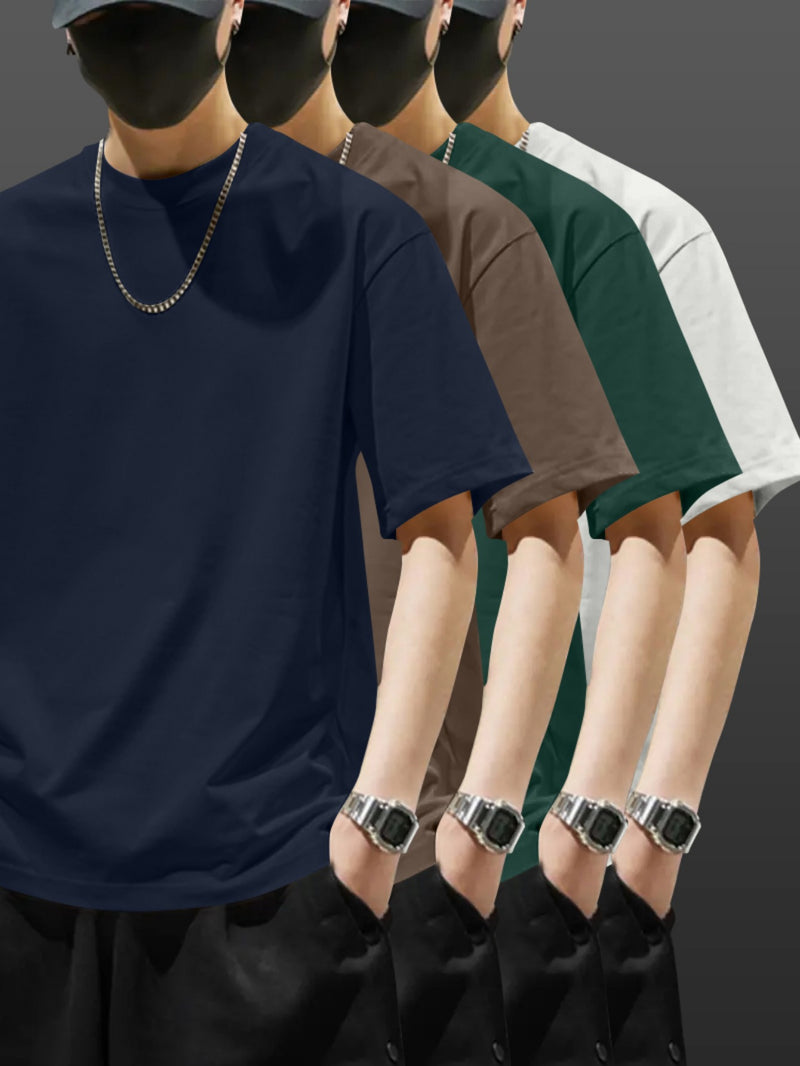 4pcs Heavyweight Cotton T-Shirts, Short Sleeve for Men and Women.