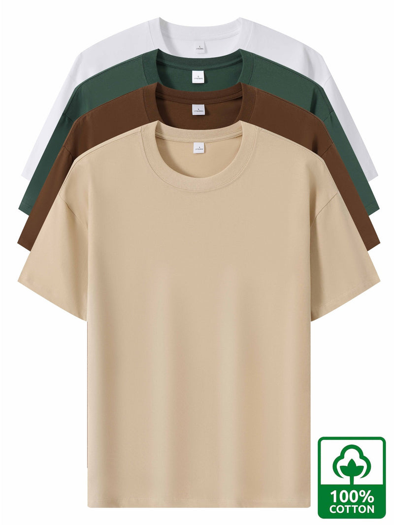 4pcs Heavyweight Cotton T-Shirts, Short Sleeve for Men and Women.