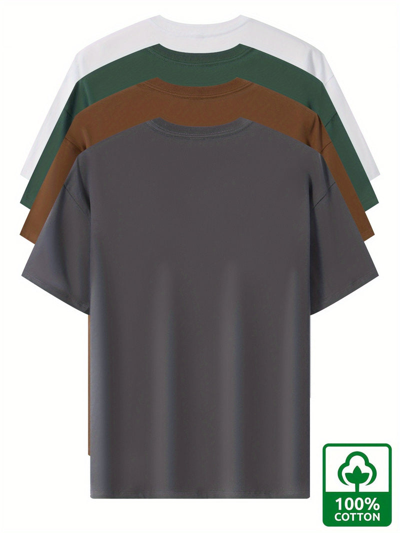 4pcs Heavyweight Cotton T-Shirts, Short Sleeve for Men and Women.