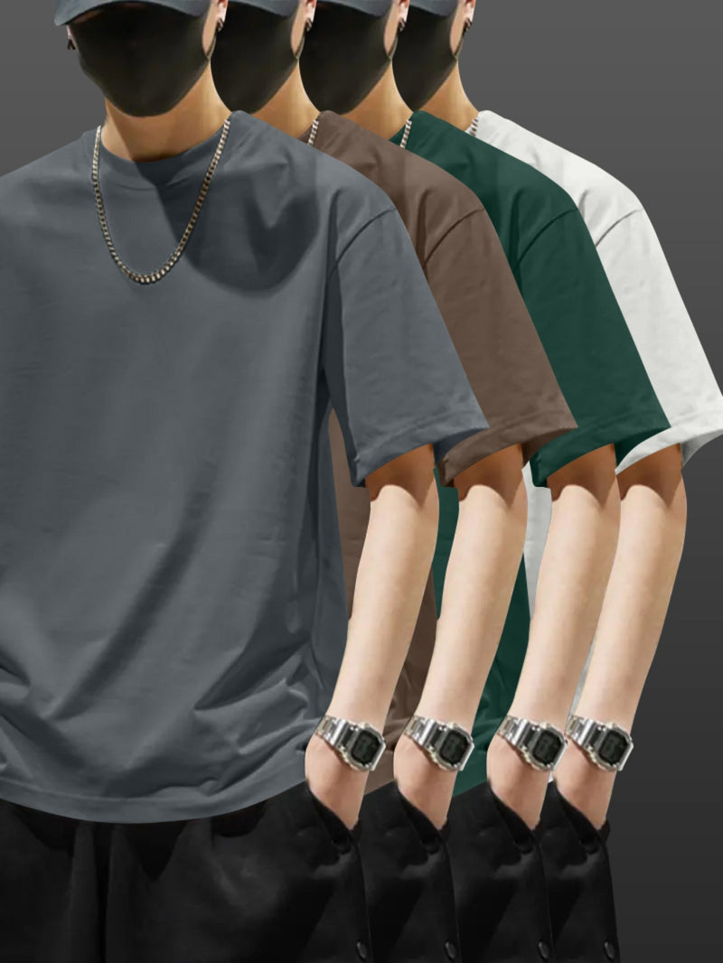 4pcs Heavyweight Cotton T-Shirts, Short Sleeve for Men and Women.
