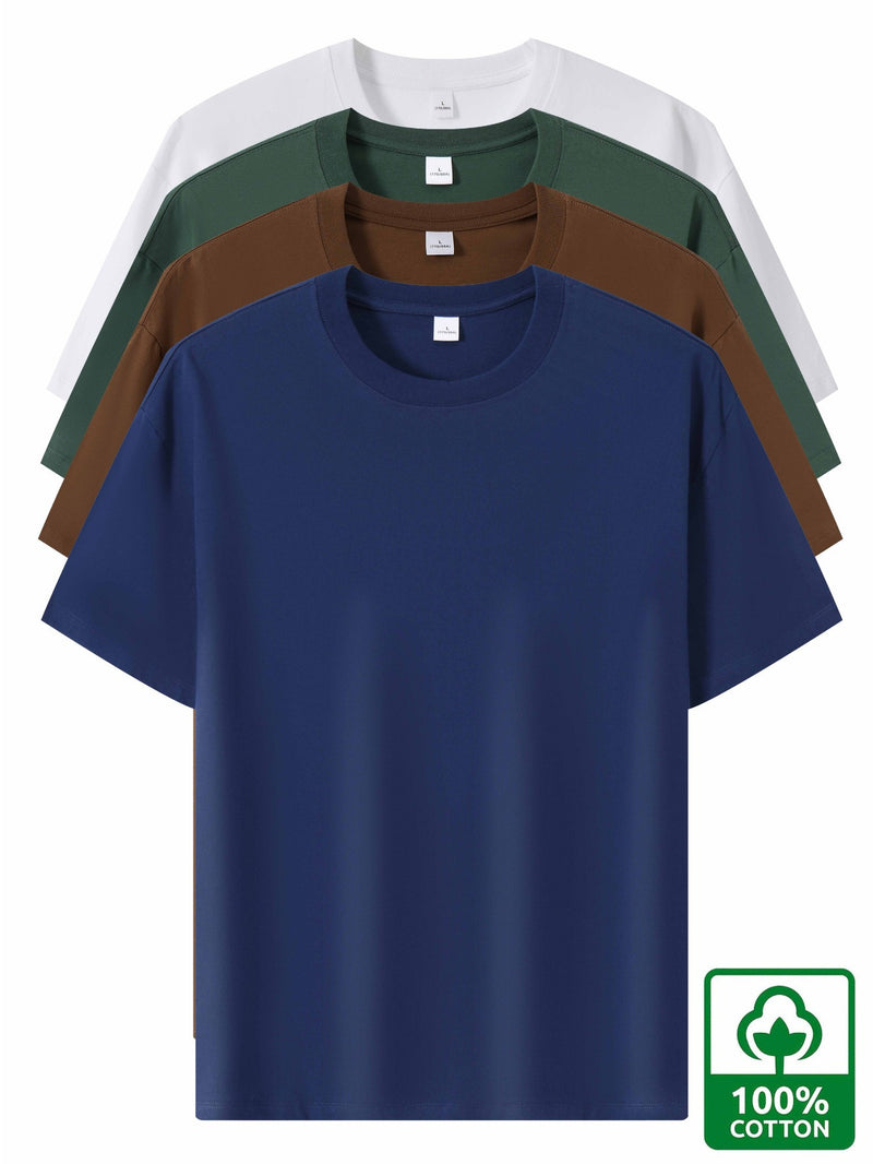 4pcs Heavyweight Cotton T-Shirts, Short Sleeve for Men and Women.