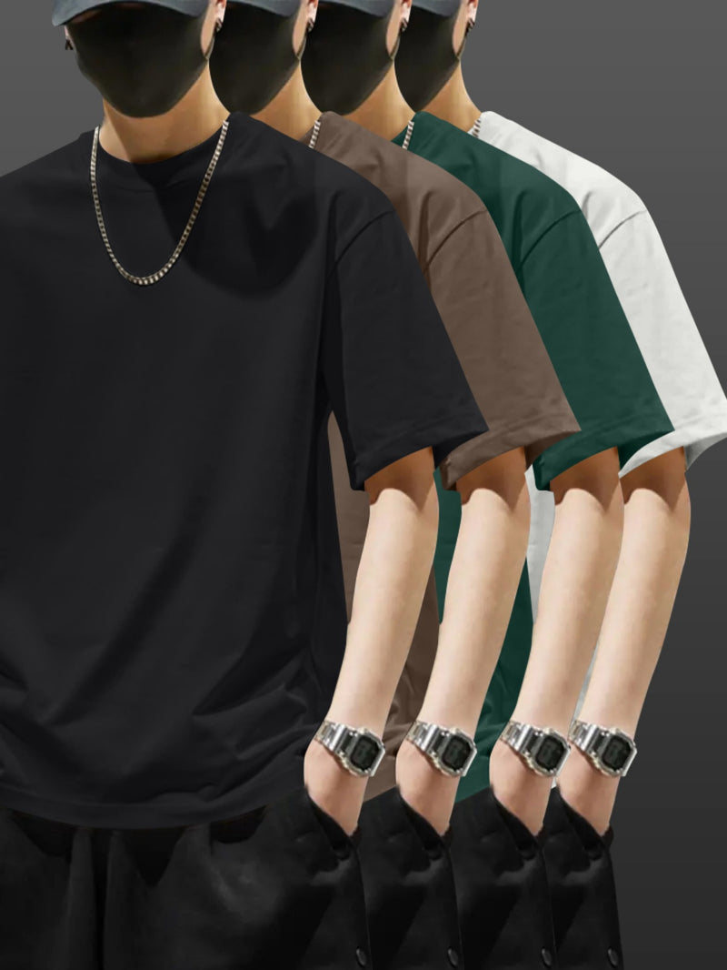 4pcs Heavyweight Cotton T-Shirts, Short Sleeve for Men and Women.