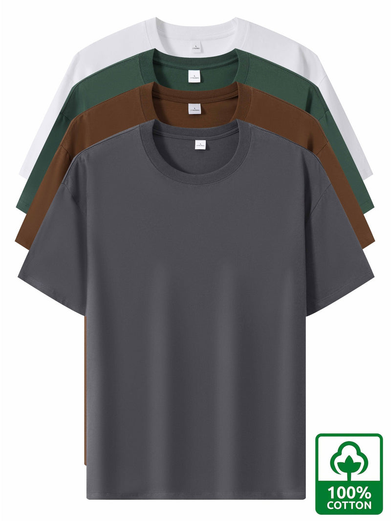 4pcs Heavyweight Cotton T-Shirts, Short Sleeve for Men and Women.