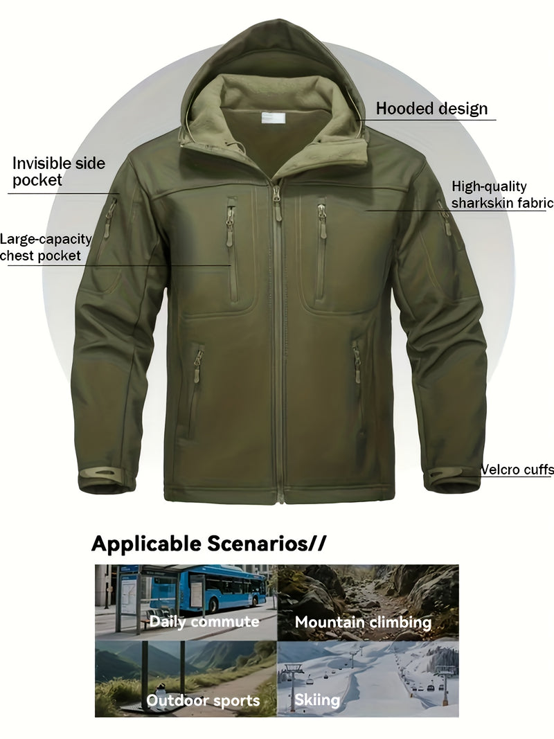 Outdoor Two-Piece Set,Lined Trendy Windproof Warm Motorcycle Hooded.