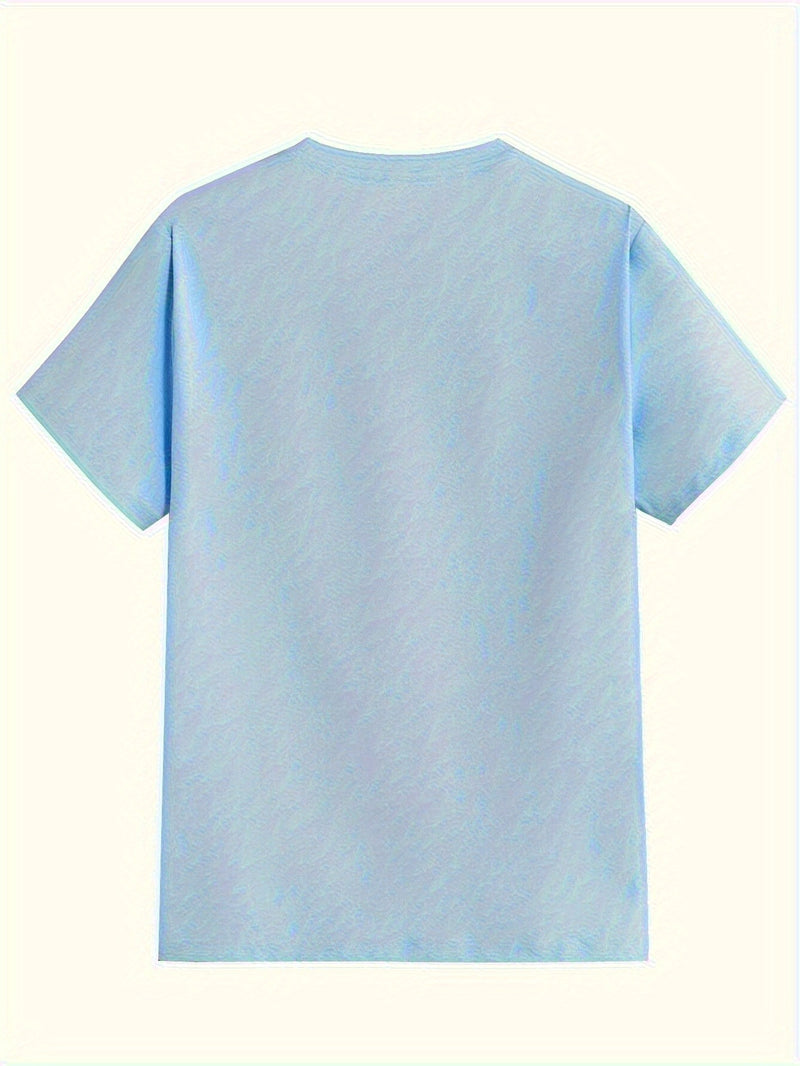 Plus Size Men's Summer Short-Sleeve Graphic Print T-Shirt.