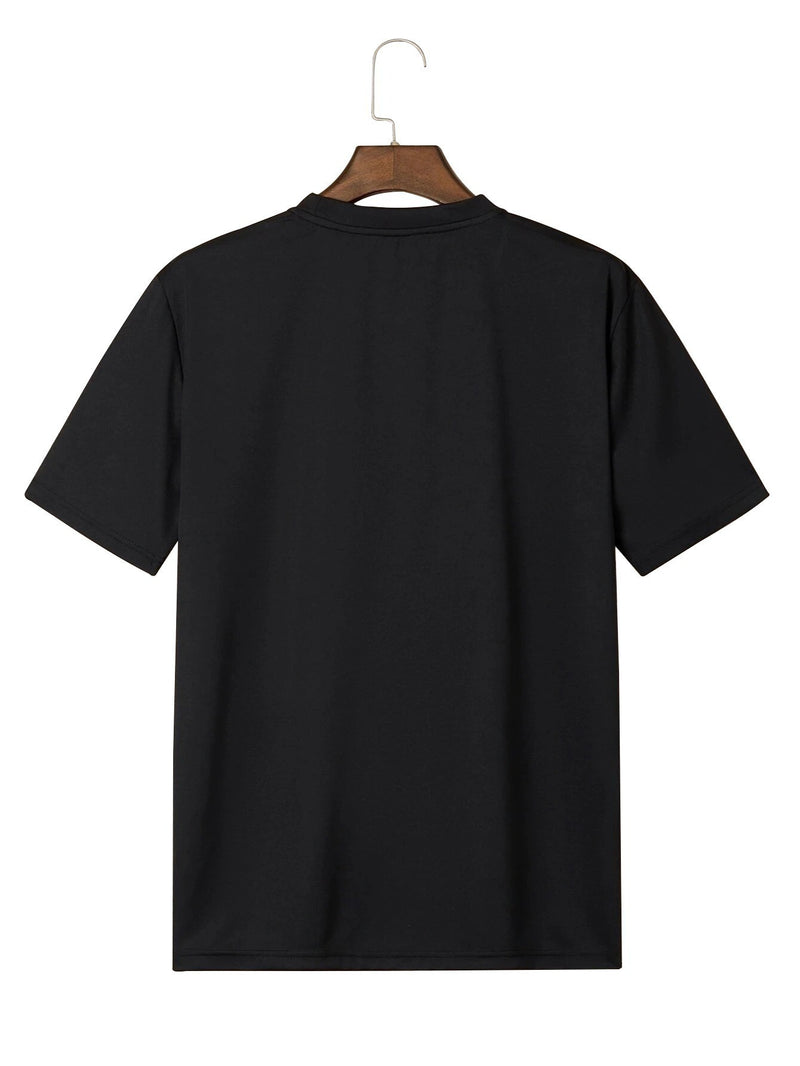 Plus Size Men's Summer Short-Sleeve Graphic Print T-Shirt.