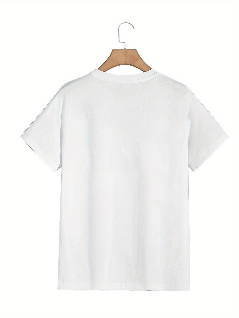 Plus Size Men's Summer Short-Sleeve Graphic Print T-Shirt.