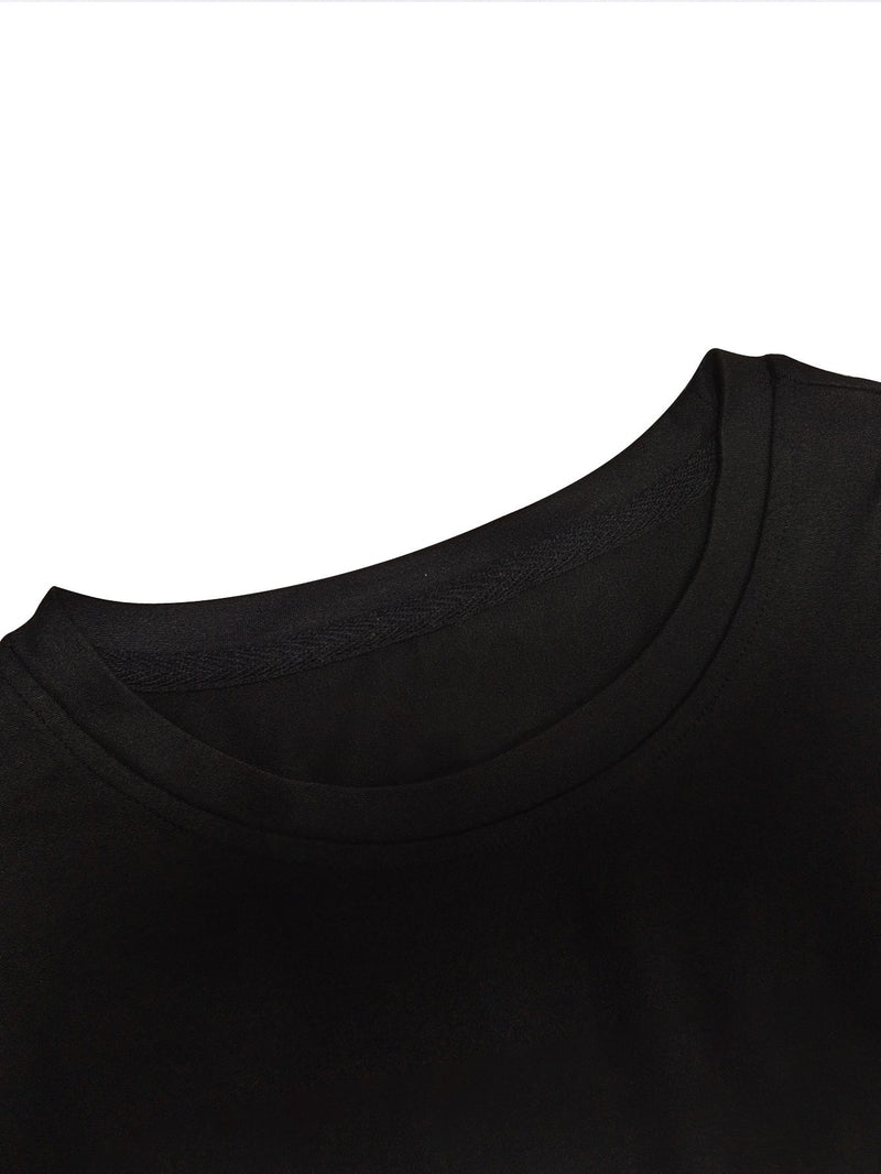 Plus Size Men's Summer Short-Sleeve Graphic Print T-Shirt.