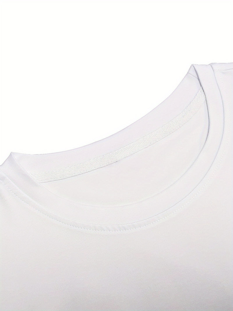 Plus Size Men's Summer Short-Sleeve Graphic Print T-Shirt.