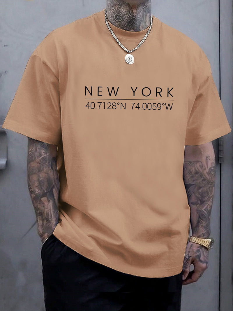 Plus Size Men's Summer Short-Sleeve Graphic Print T-Shirt.