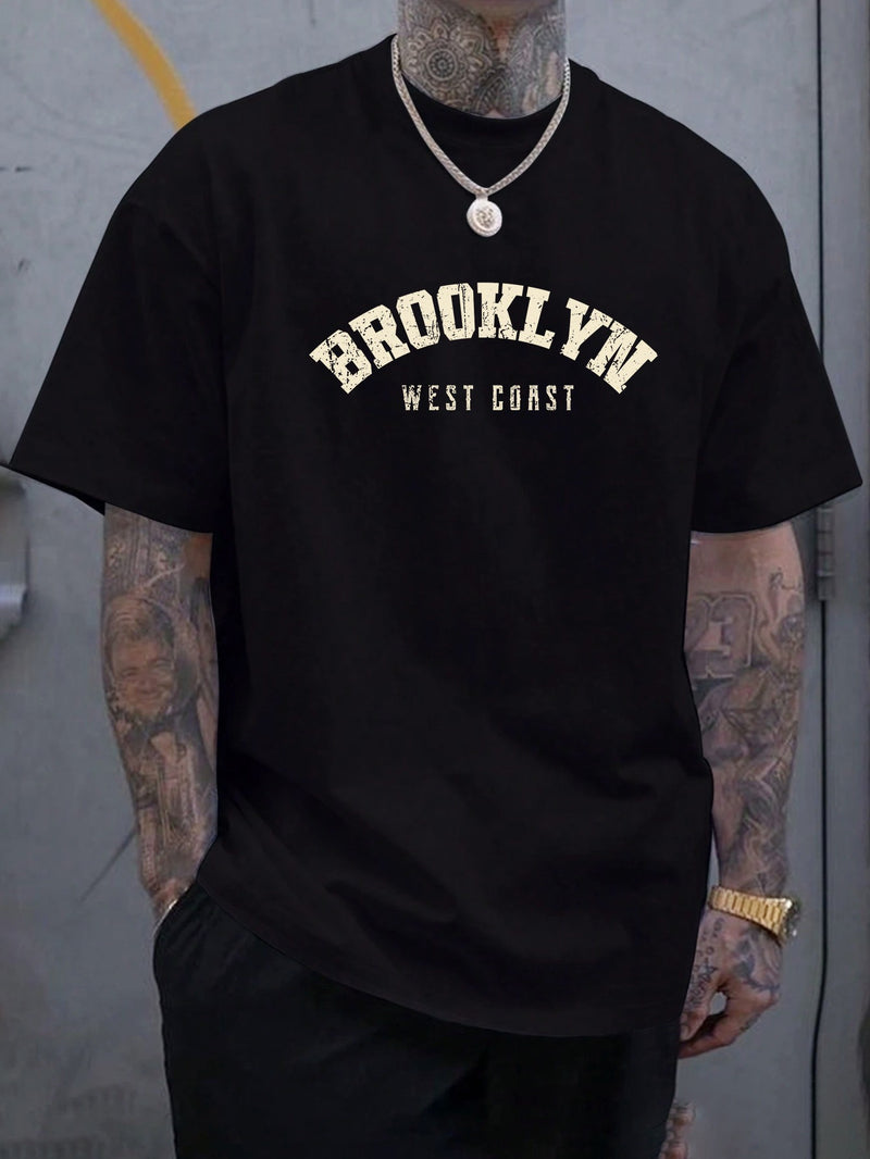 Men's Summer Short-Sleeve Graphic Print T-Shirt.