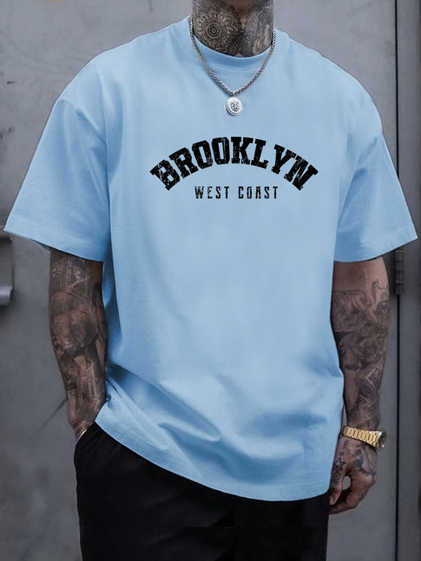 Men's Summer Short-Sleeve Graphic Print T-Shirt.