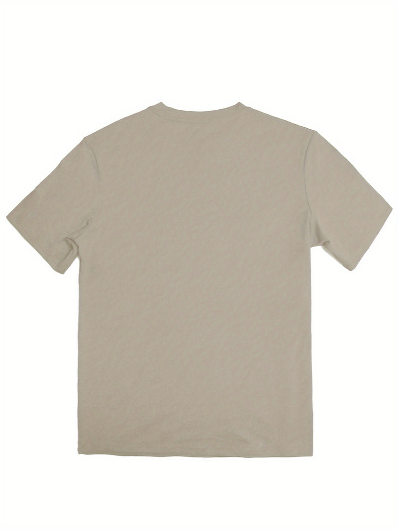 Men's Round Crew Neck Short Sleeve Tee, casual T-Shirt.