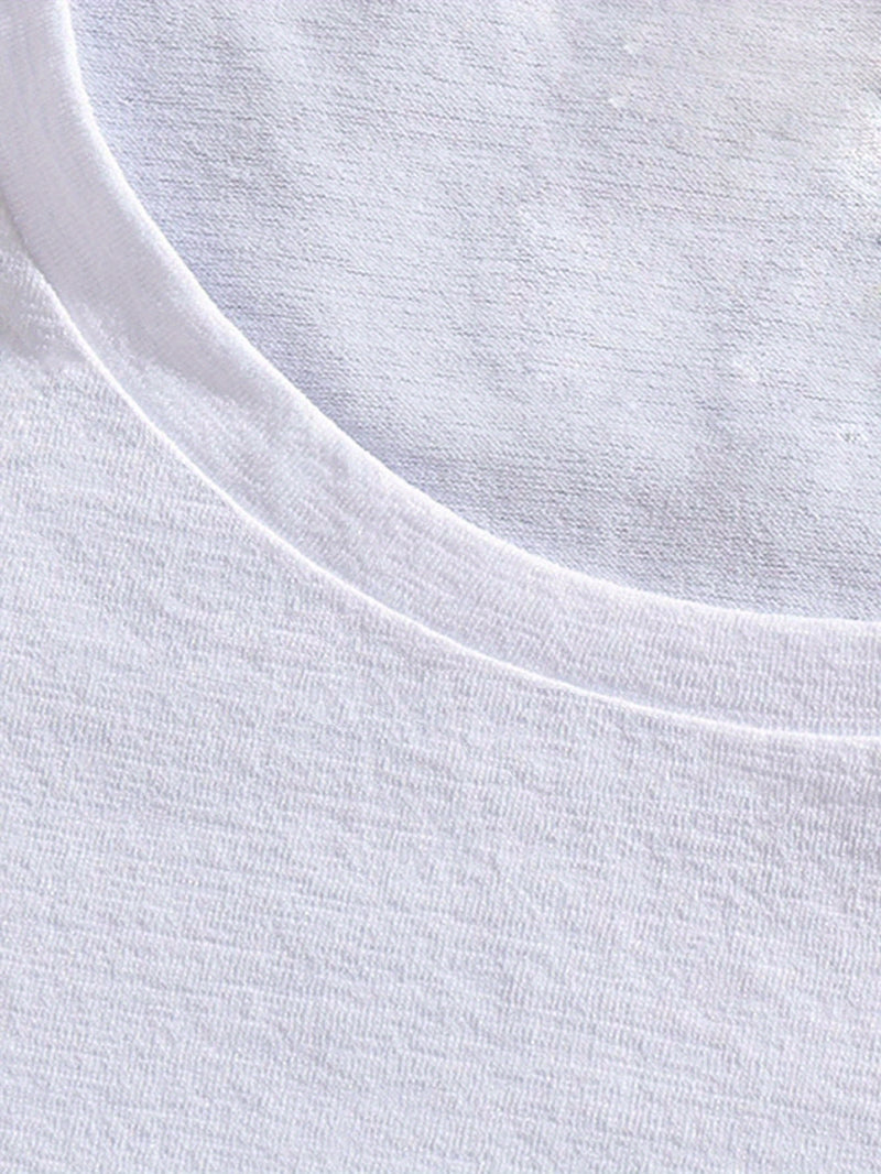Men's Round Crew Neck Short Sleeve Tee, Casual T-Shirt.