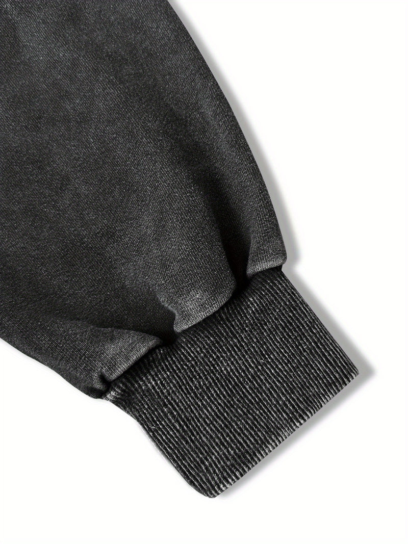 Women's Casual Retro Washed Round Neck Hoodie.
