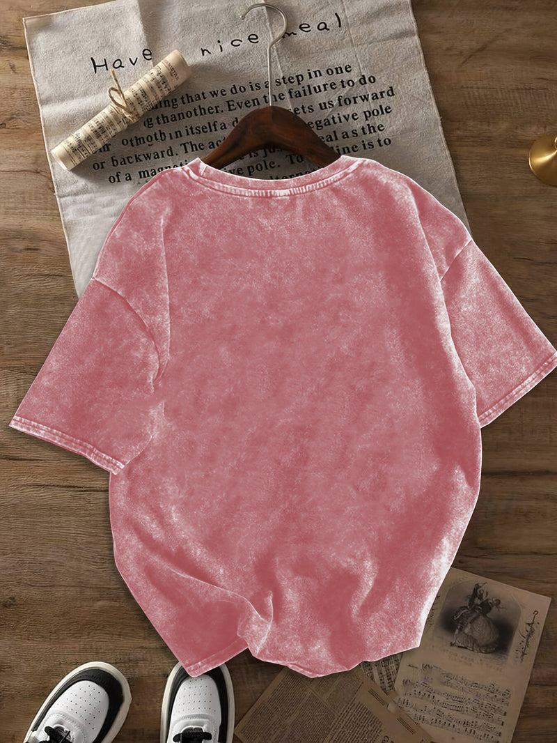 Women’s Graphic T-Shirt - Retro Casual Short Sleeve.