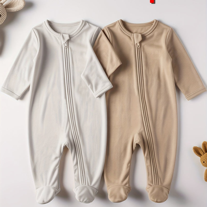 2pcs Boys' Long Sleeve and Leg Bodysuits.