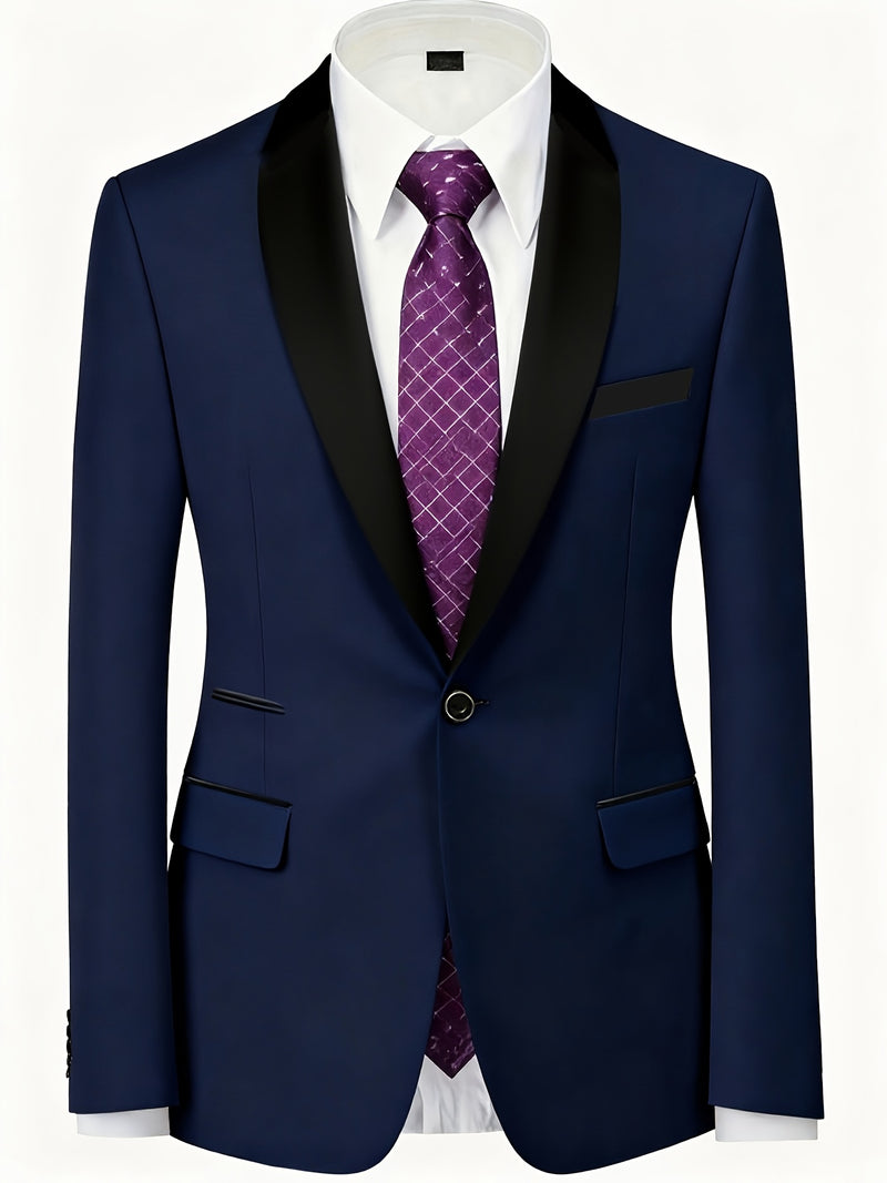 Men's 3pcs Suit with Notch Lapel, Business Formal Set, Includes Jacket.