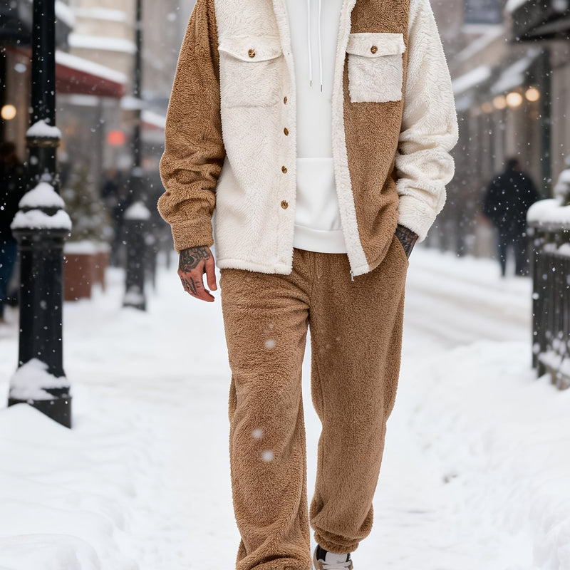This Is a New Winter Casual Two-Piece Set for Men.
