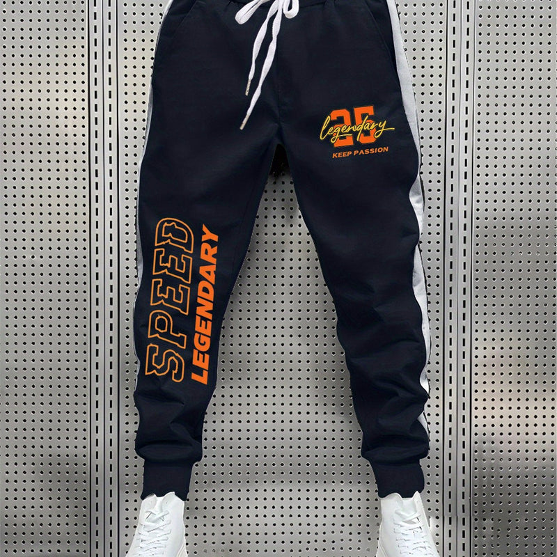 Men’s Athletic Joggers Featuring Printed Stretch Material for Gym And Jogging.