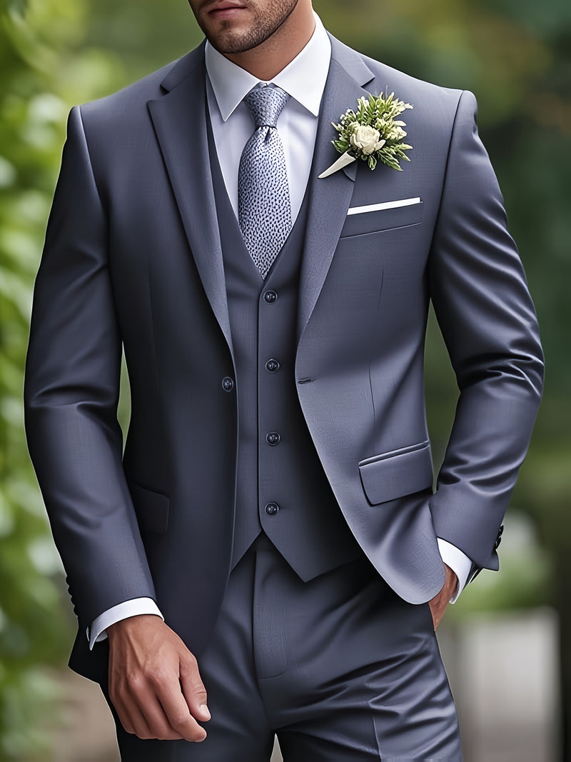 Men's Three-Piece Suit, Large Size, Includes Suit Trousers.