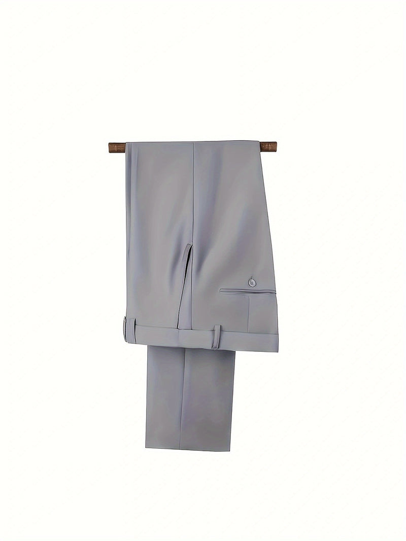 Men's Suit Set - 2pcs Jacket and Trousers, Long Sleeve, Polyester, Classic Lapel.