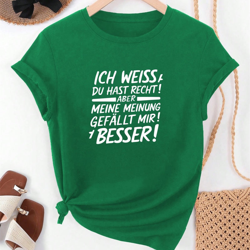 Women's Round Neck Short T-Shirt.