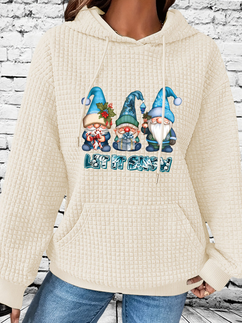 Patterned Waffle Hoodie