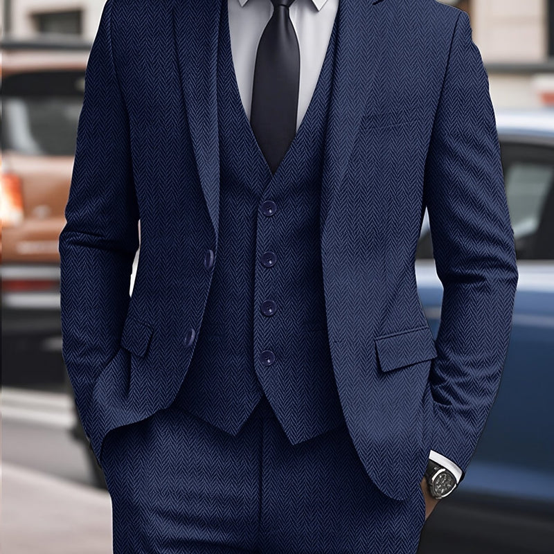 Vintage Men's Bone Check 3pcs Suit.